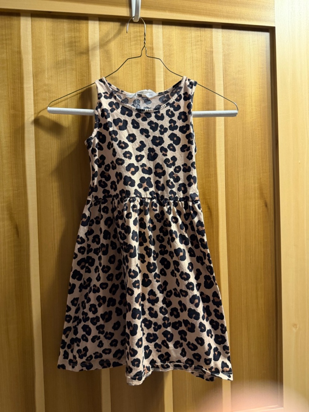 H&M Sleeveless Leopard Print Dress in Tan and Black